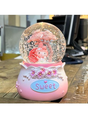 PremiumPort Sakura Ağacı Kar Küresi, Işıklı ve Müzikli, Otomatik Kar Püskürtme Özelliği