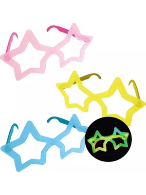 İlk El Grup Fosforlu Yıldız Model Glow Parti Gözlüğü Karanlıkta Yanan Gözlükler 12 Adet Iegtgrs-34