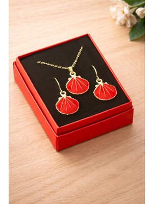 İlkyaz Fashion Istiridye Mineli Kutulu Kolye Set