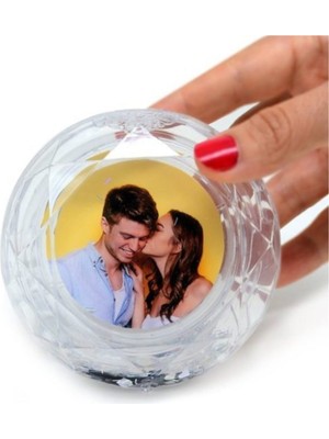 PremiumPort Parlak Kristal Görünümlü Kar Küresi Fotoğraf Çerçevesi