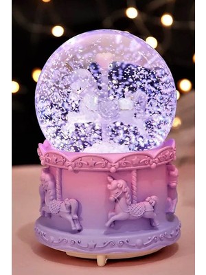 PremiumPort Sevimli Unicorn Bebek Kar Küresi, Sevgili ve Arkadaşlar Için Hediye