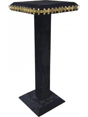 Özer Kutu Ayaklı Kolye Zincir & Kolye ve Tesbih Standı (44 Metal Askılı) (10 X30 Cm) Siyah