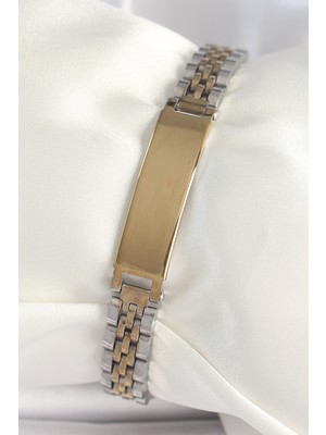 DS LLC 316L Çelik Gold Gümüş Renk Kalın Zincir Künye Model Erkek Bileklik - TJ-EB3717 Iegtgrs-34