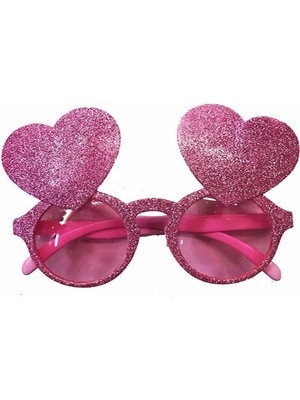 Nuveden Pembe Renk Sim Işlenmiş Kalp Figürlü Yılbaşı Parti Gözlüğü DIE-RSTG34