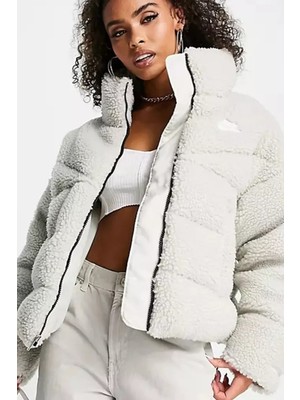 Nike Sportswear Therma-Fit City City Series Synthetic Fill High-Pile Fleece Full Zip Jacket Sentetik Dolgu Bol Kesim Kadın Ceket Krem