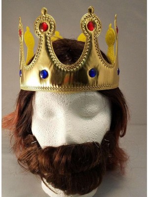 Nuveden Altın Renk Kumaş Malzemeden Imal Çocuk Kral Tacı 57 cm DIE-RSTG34