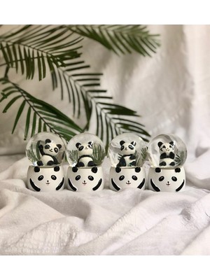 PremiumPort Sevimli Mini Işıklı Panda Kar Küresi, Rüya Gibi Dekorasyon Keyfi