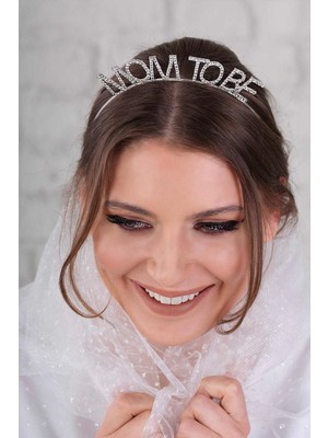Die Grup Kristal Taşlı Gümüş Renk Mom To Be Tacı Anne Tacı DIE-RSTG34