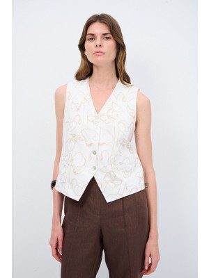 Adl Güpürlü Yelek Bej 17943517001