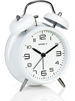 Hobimtek Yüksek Sesli Alarmlı Saat Nostaljik Analog Çalar Saat Fosforlu Işıklı Alarmlı Metal Gövde Akar Saniyeli Sessiz Şarjlı Pilli Saat HT-850