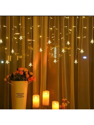 Nuveden Yıldız 4 M 96 LED 19 Saçak 40-50-60 cm Gün Işığı Mzxx3-4 DIE-RSTG34