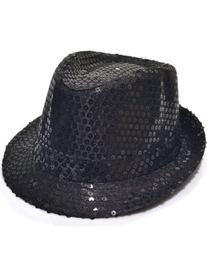 İlk El Grup Payetli Çocuk Şapkası Siyah Renk Iegtgrs-34