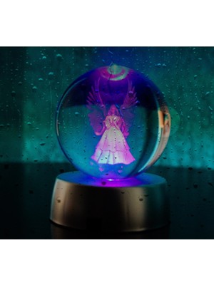 PremiumPort Işıklı Cam Küre, Şık ve Zarif Dekoratif Standlı Tasarım