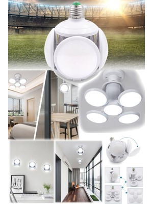Munico Katlanabilir 5 Panelli E27 Lamba Ampul Akıllı Ufo Işık Yatak Odası Salon Aydınlatma Tüm Alan Aydın