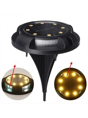 Nuveden 4 Lü Solar Panelli Kazıklı Zemin Solar Ledi 8+4 LED Gün Işığı DIE-RSTG34