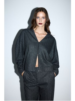 Adl Dik Yaka Bomber Ceket Antrasit 11945701000