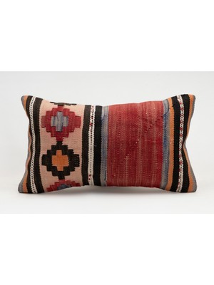 Kilim Wholesale El Yapımı Kilimden Yapılmış Vintage Kırlent Kılıfı, Yün, 30X50 cm