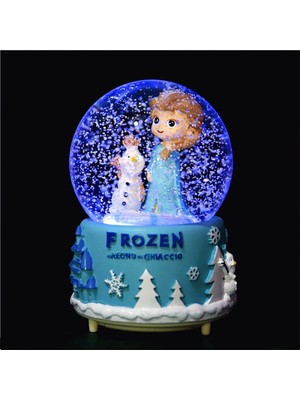PremiumPort Frozen Temalı Büyük Boy Işıklı ve Müzikli Kar Küresi, Mavi