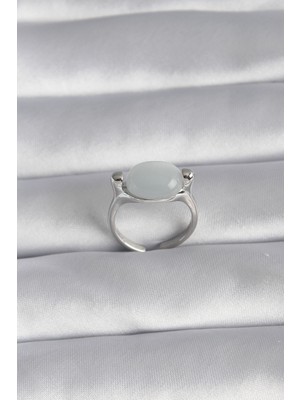 DS LLC Pirinç Gümüş Renk Sedefli Kadın Yüzük - TJ-BYK3012 Iegtgrs-34