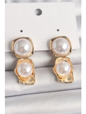 DS LLC Pirinç Gold Renk Inci Kare Model Kadın Küpe - TJ-BKP10071 Iegtgrs-34