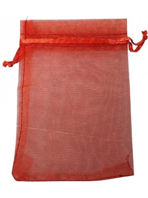 Özer Kutu Organize Tül Kırmızı 25 Adet 9X12 cm Boy Takı, Altın ve Hediye Kesesi