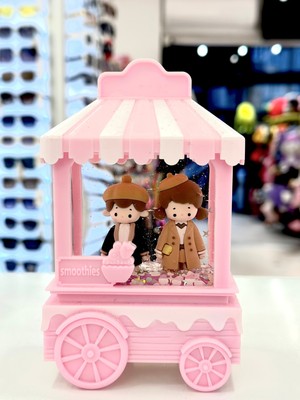 PremiumPort Sevgili Için Pembe Dondurma Arabası Işıklı ve Müzikli Kar Küresi