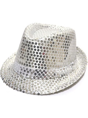 İlk El Grup Payetli Çocuk Şapkası Gümüş Renk Iegtgrs-34