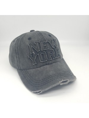 Zee Newyork Nakışlı Vintage Eskitme Pamuklu Şapka