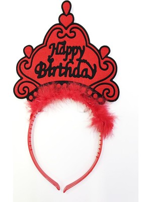 İlk El Grup Happy Birthday Neon Kırmızı Renk Doğum Günü Tacı 24X15 cm Iegtgrs-34