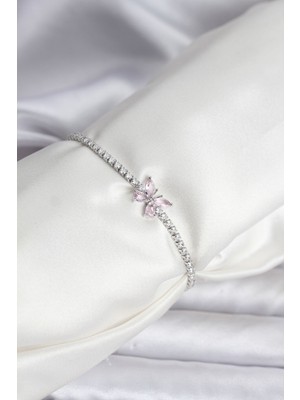 İlk El Grup Model Zirkon Taşlı Gümüş Renk Pirinç Su Yolu Kadın Bileklik - TJ-BB8103 Iegtgrs-34