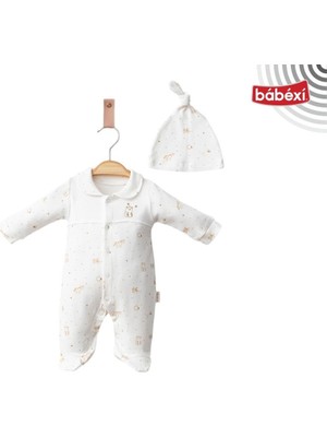 Myroka Patikli Baskılı Tulum Krem