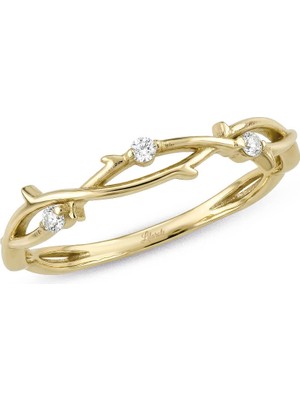 Lilarote Dal Desen Altın Yüzük