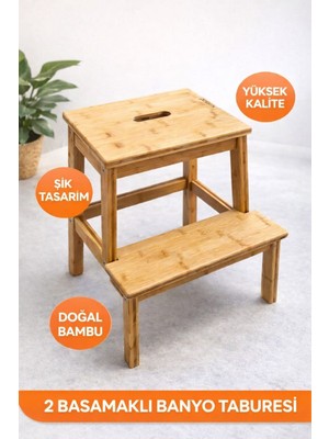 Mobilyacın Mutfak Tabure Merdiven Bambu