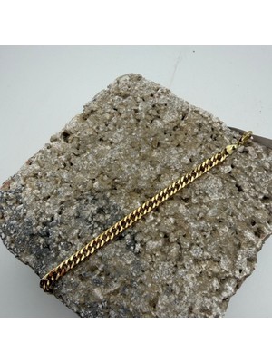 Mare Accessories Klasik Gurmet Zincir Gold Çelik Bileklik
