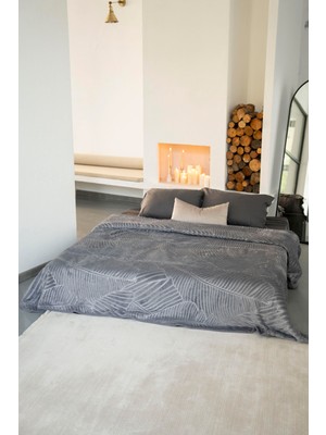 La Notte Çift Kişilik Embos Battaniye Gri