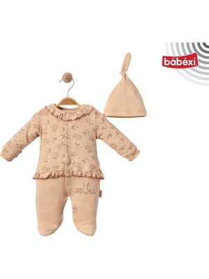 Myroka Patikli Baskılı Tulum Kahverengi
