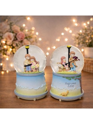 PremiumPort Sevgililer Için Orta Boy Kar Küresi, Şık ve Sıcacık Hediye