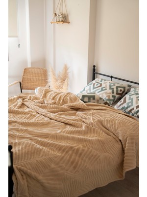 La Notte  Çift Kişilik Embos Battaniye Şampanya