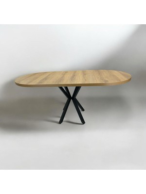 Mobilyacın Oval Yemek Masası 6 Kişilik 160 x 90 Ceviz