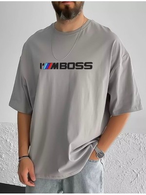 Risil-Nu Company Yeni Sezon Oversize I'm Boss Baskılı Penye T-Shırt