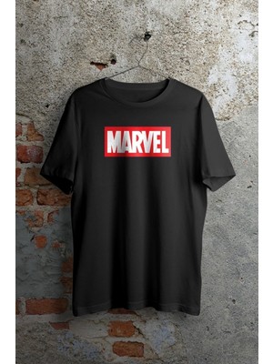 Risil-Nu Company Yeni Sezon Unisex Oversize Siyah Marvel Baskılı T-Shirt