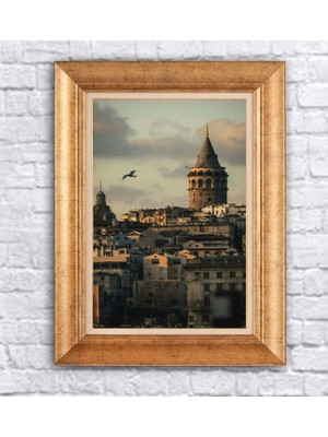 Giyense Altın Çerçeveli Paspartulu Manzara Tablo N603