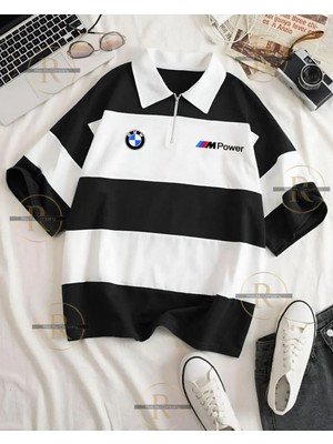 Risil-Nu Company Bmw Baskılı Çok Parçalı Vortex Kumaş Fermuarlı Polo Yaka  T-Shirt
