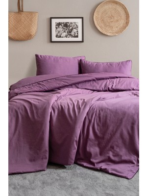 Elart Stark Nevresim Takımı Çift Kişilik %100 Pamuk Saten Biyeli (200X220 Cm) Gülkurusu