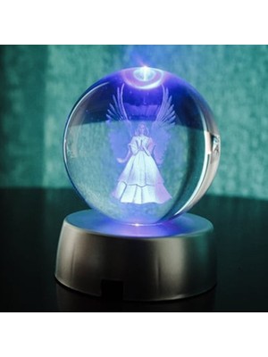 PremiumPort 3D Cam Küre, Melek Tasarımlı, 6cm, Şık ve Dekoratif Hediye