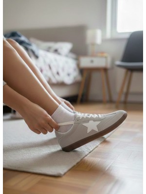 Klay Shoes Kadın Yıldız Detaylı Şık Rahat Sneaker Spor Ayakkabı