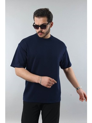 Little Cup Jeans Co Erkek Lacivert Regular Fit Yumuşak Doku Basic Tişört