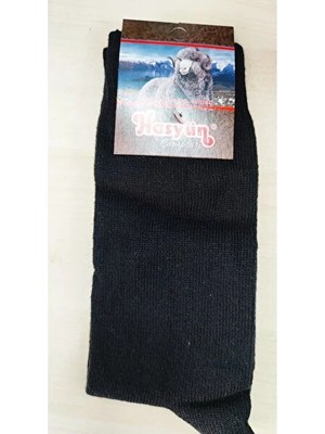 Hasyün 2li Yün Çorap Gerçek Yün Hakiki Sıcaklık Gri-Kahverengi-Lacivert-Füme