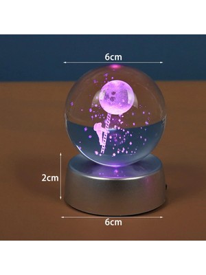 PremiumPort Renk Değişen Astronot Temalı Işıklı Cam Küre 8X6CM, Dekoratif ve Şık