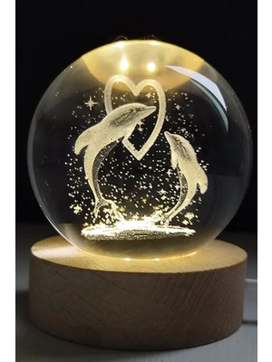 PremiumPort 3D Kristal Balık Topu, Ev Dekorasyonu ve Hediye Seçeneği